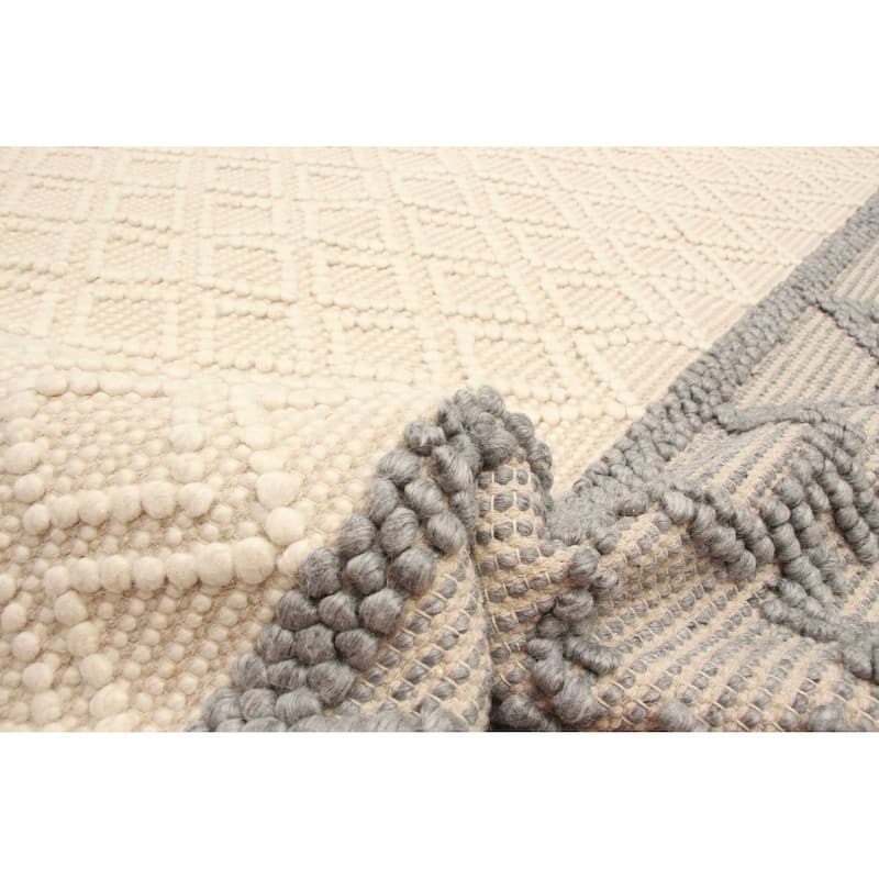 ECARPETGALLERY Braid weave Sienna Cream Wool Rug - 5'3 x 7'7