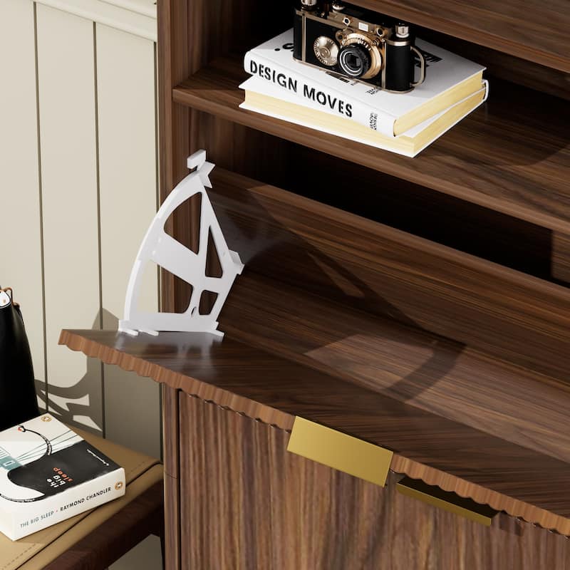 Hidden Shoes Storage Cabinet, Tall Free Standing Shoe Organizer