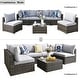 preview thumbnail 25 of 45, OVIOS 7-Piece Low Profile Deep Seat Wicker Outdoor Patio Furniture Set