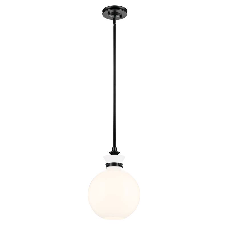 Kichler Lighting Laria 10.25 Inch 1 Light Pendant with Opal Glass in Black