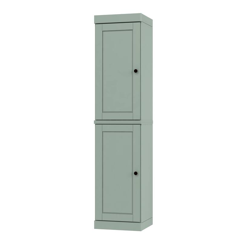 Palace Imports 100% Solid Wood Pantry Cabinet, Adjustable Shelves, 16.5" Wide, 71.5" Tall - Sage