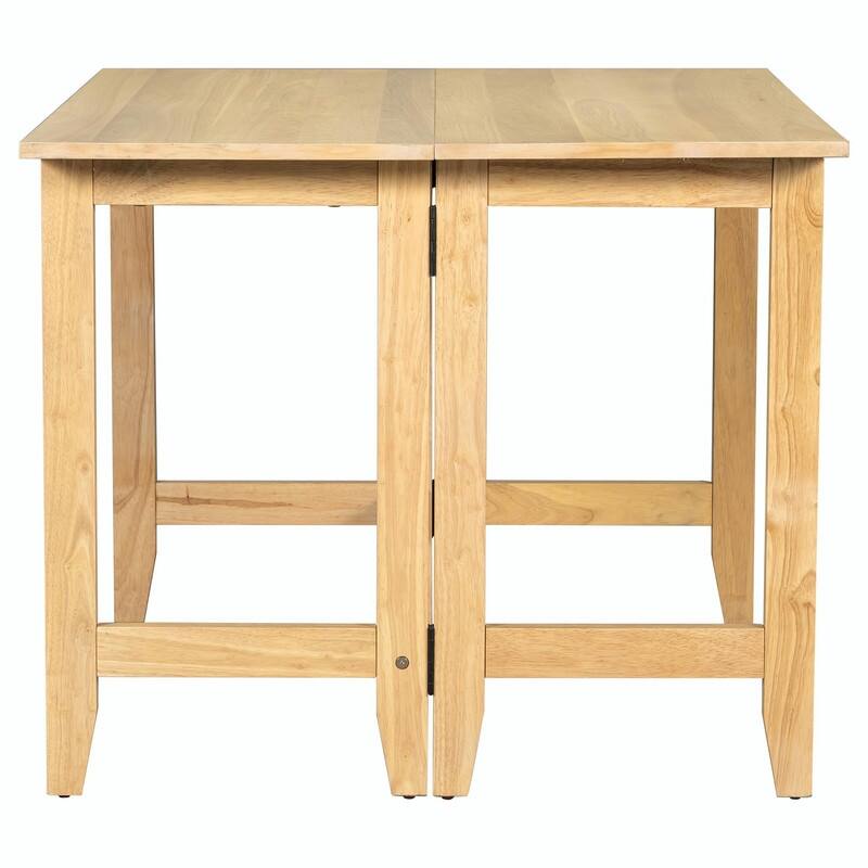 Farmhouse Wood Extendable Dining Table with Drop Leaf - Space-Saving Table for Small Places