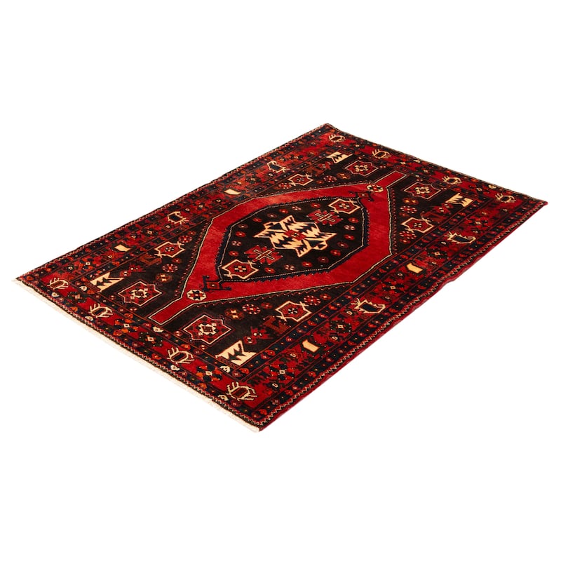 ECARPETGALLERY Hand-knotted Andelz Black Wool Rug - 4'10 x 7'3