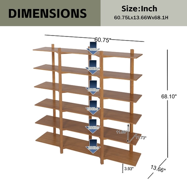 Christopher Knight Home - Farmhouse Pine Wood 6-Tier Open Shelf