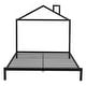 preview thumbnail 13 of 46, Metal Platform Bed for Kids, Low Bed Frame with House Shaped Headboard & Slats Support, No Spring Box Need, Easy to Assembly