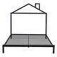 preview thumbnail 30 of 46, Metal Platform Bed with House-Shaped Headboard Design
