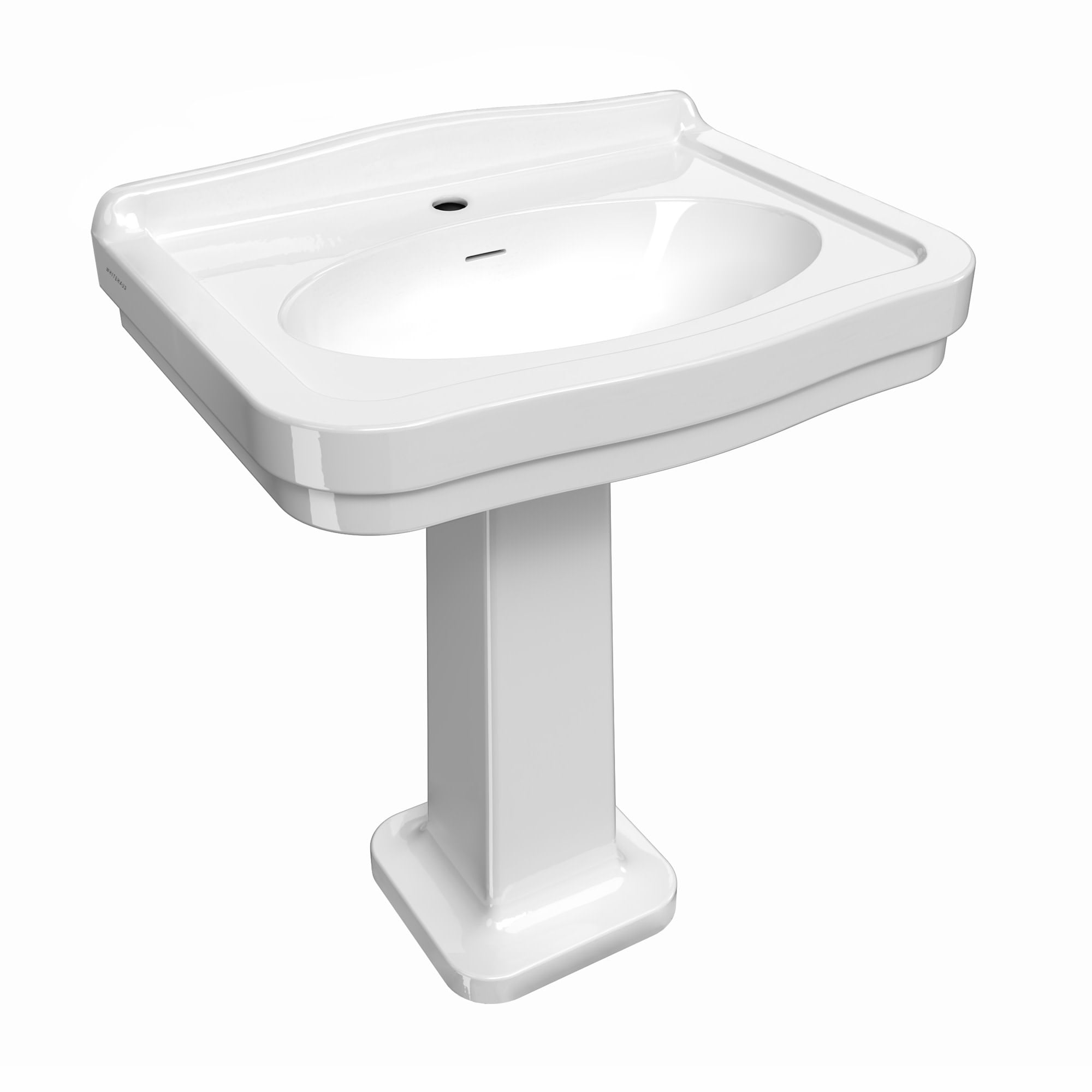 Whitehaus B-LO924-LO905-1H 26-3/4" Rectangular Vitreous China Pedestal