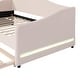 preview thumbnail 12 of 10, Teddy Fleece Twin Daybed Beige Sofa Bed Frame w/ Pull-out Trundle Bed