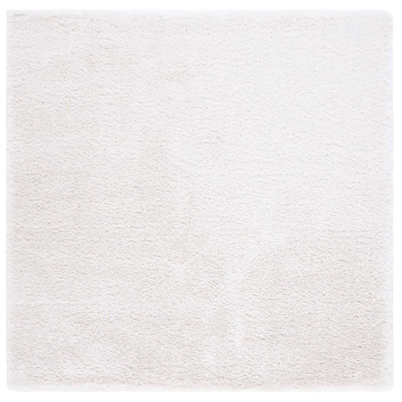 SAFAVIEH Cloud Shag Hasnaa Modern Abstract 2-inch Thick Rug - 6'7" Square - White