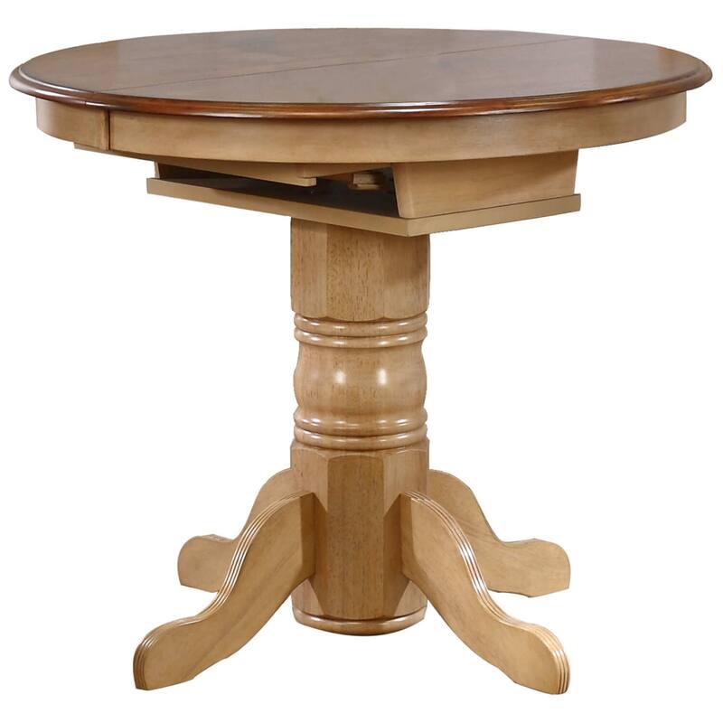 Extendable Dining Set 5 Piece - 42" Round/60" Oval Table & 4 Stools - Seats 6