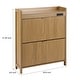 preview thumbnail 5 of 10, Acroma Shoe Storage Cabinet with 2 Flip Drawers Wood - 2-Tier