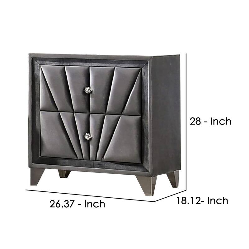 Gray 2 Drawer 18.13 in. W Nightstand with Sturdy Hardware and Ample Storage