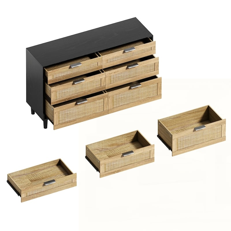Rattan Dresser with Drawers