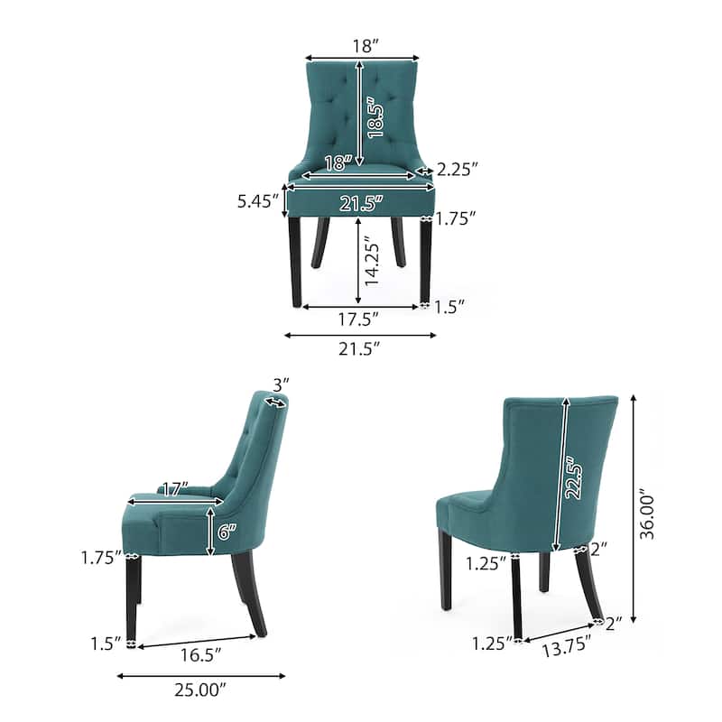 Hayden Modern Tufted Fabric Dining Chairs (Set of 4) by Christopher Knight Home
