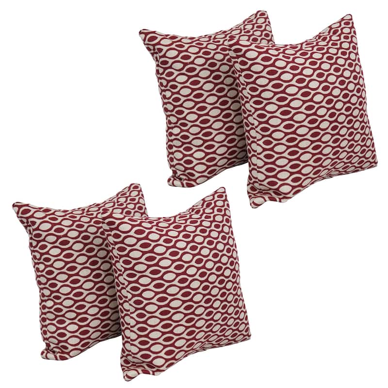 Blazing Needles 17-inch Square Throw Pillows (Set of 4) - Ozero Wine