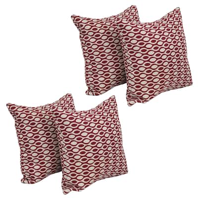 Blazing Needles 17-inch Square Throw Pillows (Set of 4)