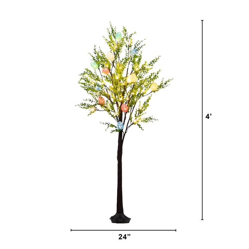 3-ft Pre-Lit Artificial Easter Egg Twig Tree with 48 LED Lights