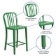 preview thumbnail 47 of 98, 24'' High Metal Indoor-Outdoor Counter Height Stool with Vertical Slat Back