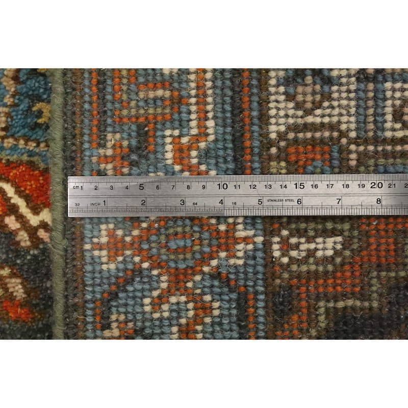 Hand Knotted Oriental 100% Wool Carpet Transitional Floral Greys & Charcoal Oushak Runner Rug - 8' 0'' X 2' 7''