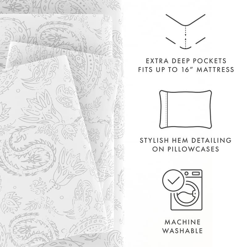 Becky Cameron Ultra-soft Printed 4-pc. Deep Pocket Bedsheet Set