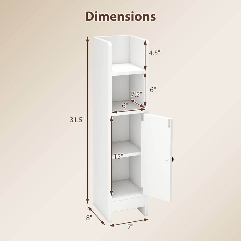 Costway Bathroom Storage Cabinet with Adjustable Shelf 1 Door & 2 Open - See Details