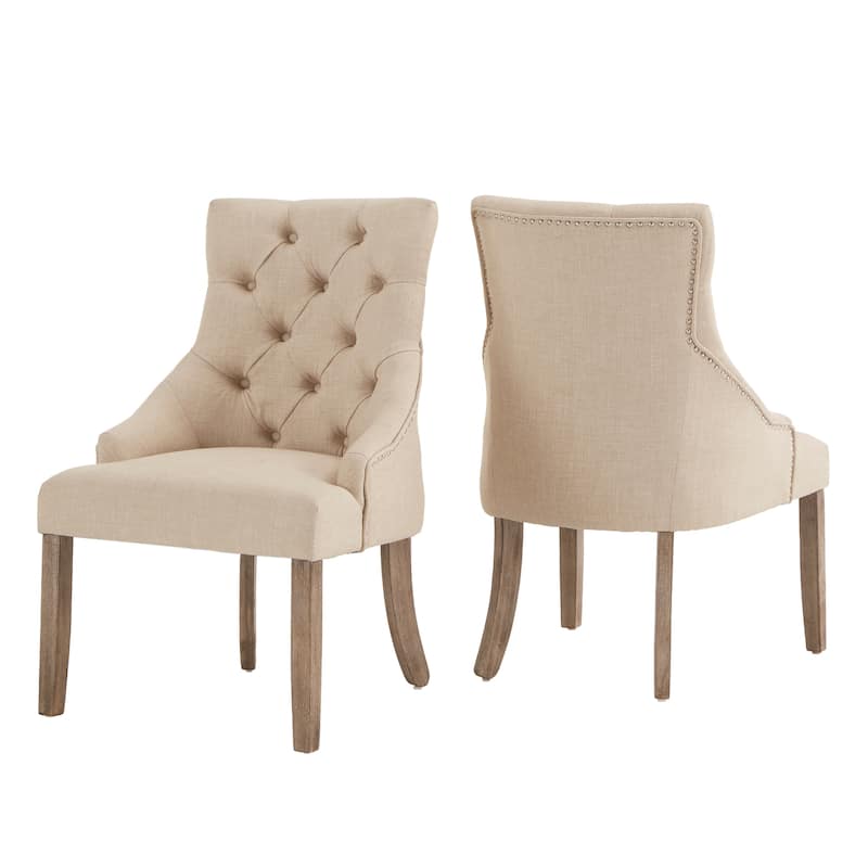 Kimpton Linen Tufted Dining Chair (Set of 2) by iNSPIRE Q Artisan