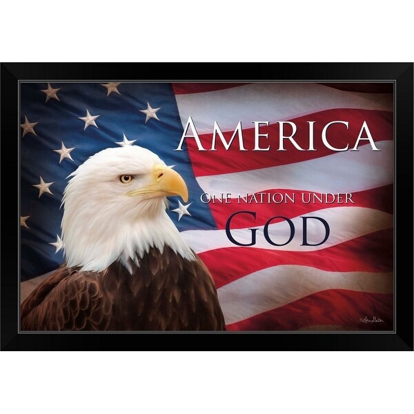"One Nation Under God Flag" Black Framed Print