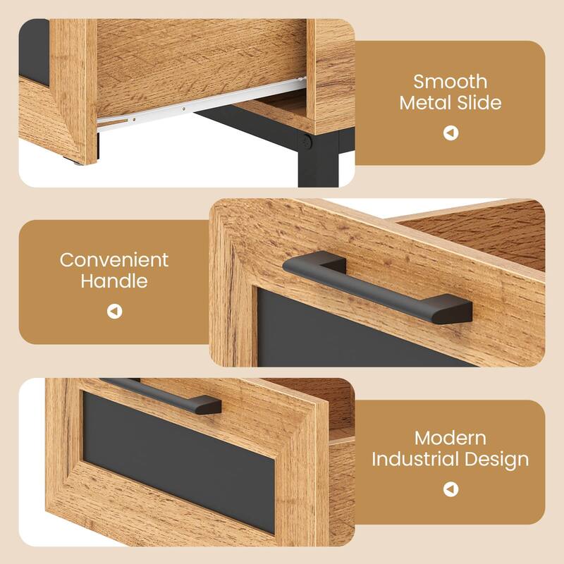 Costway 47” Oval Top Coffee Table with 4 Open Compartments & Drawer, 5 - See Details