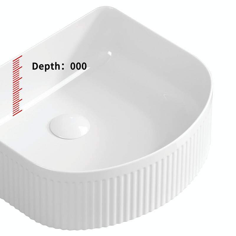 Rectangle Vessel Sink for Bathrooms - Modern Small Above Counter Ceramic Sink Bowl
