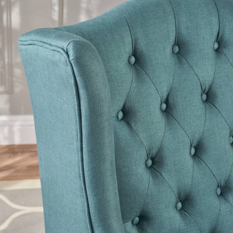 Modern 27.5" Upholstered Button Tufted Club Chair with Wood Legs for Living Room