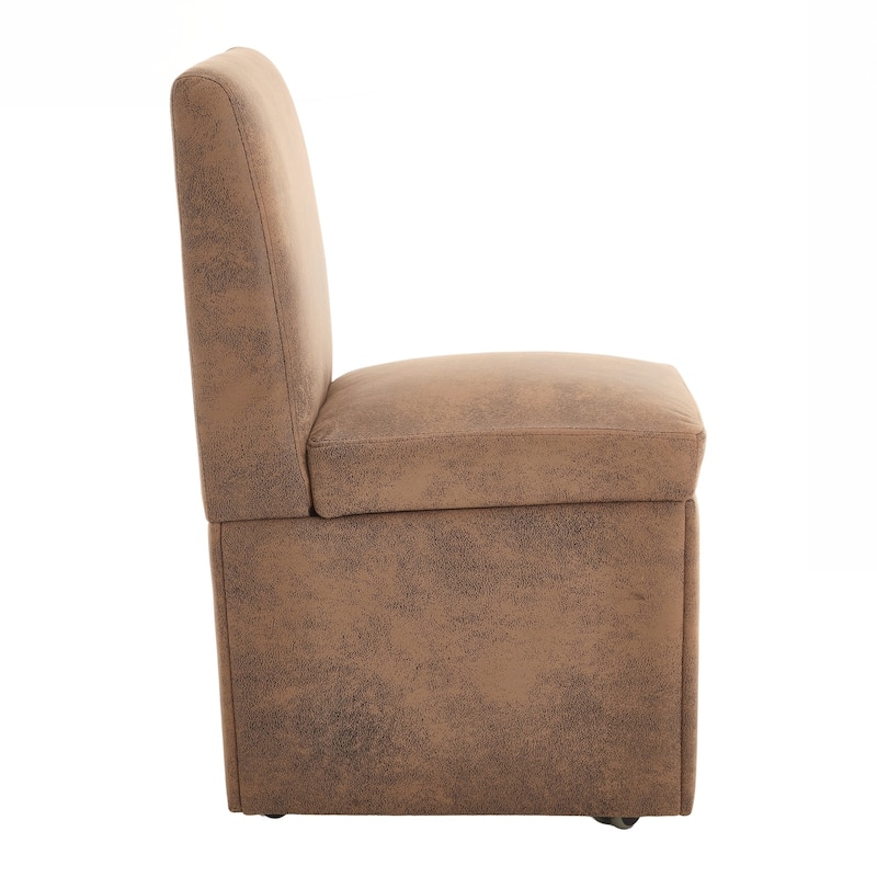 360 Degree Swivel Dining Chairs Set of 2 Swivel Dining Room Chairs Kitchen Chairs Casters & Storage Comfy Modern Rolling Chair