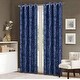 preview thumbnail 11 of 17, Brighton Abstract Leaves Foil Print Window Curtain Navy