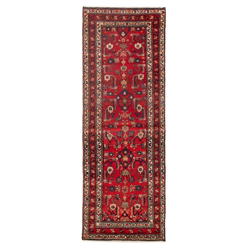 ECARPETGALLERY Hand-knotted Andelz Red Wool Rug - 3'3 x 9'6 - Red - 3'3 x 9'6