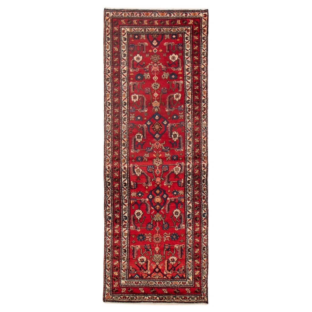 ECARPETGALLERY Hand-knotted Andelz Red Wool Rug - 3'3 x 9'6
