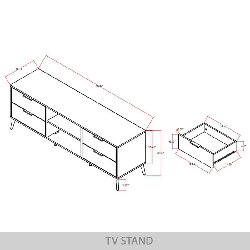 CraftPorch Elegance TV Stand Console with 2 Bookcase Living Room Set