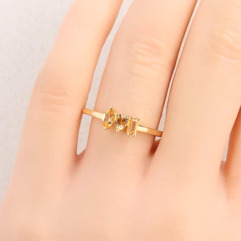 Miadora Multi-Gem Three Stone Ring Sterling Silver