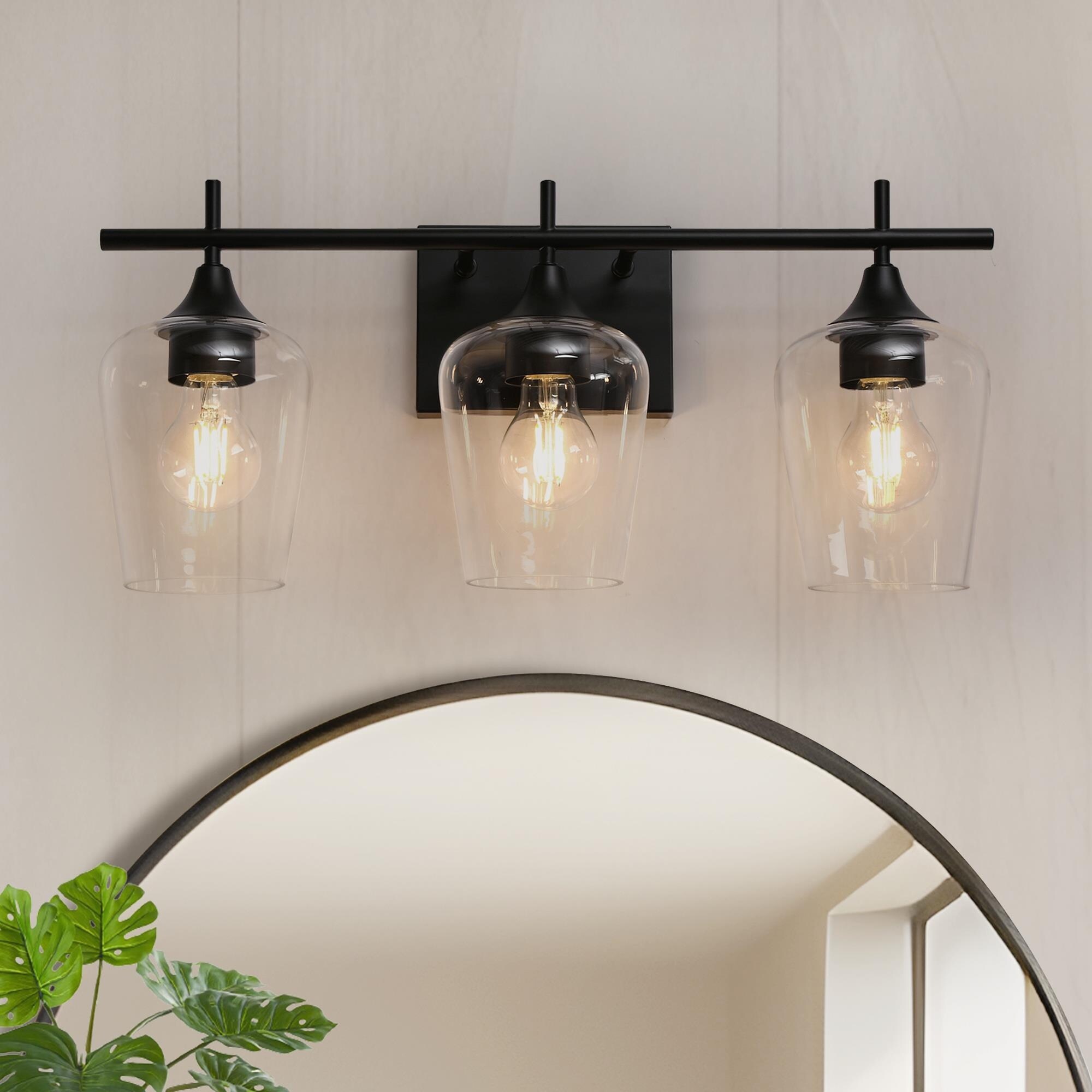 Farmhouse vanity lights matte black outlet