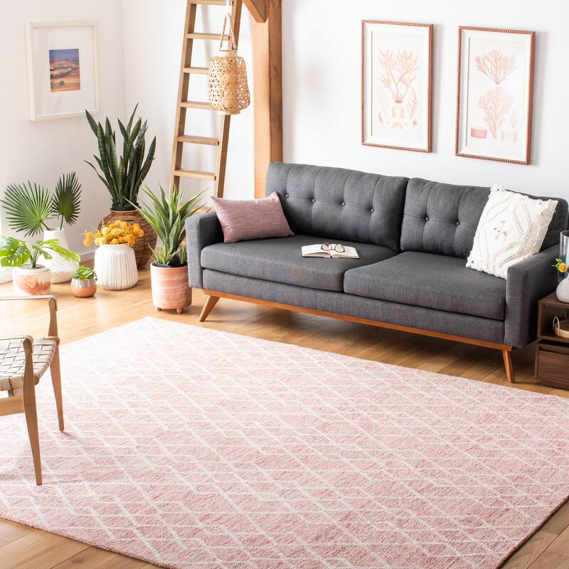 SAFAVIEH Handmade Metro Massom French Country Wool Rug - 8' x 10' - Pink/Ivory