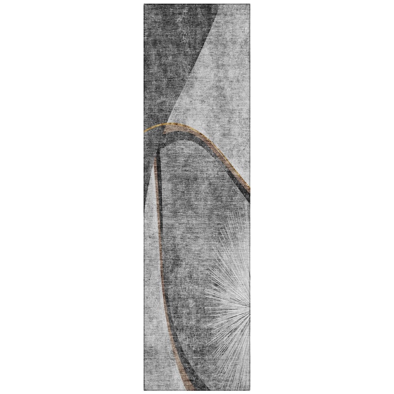 Machine Washable Indoor/ Outdoor Chantille Abstract Rug