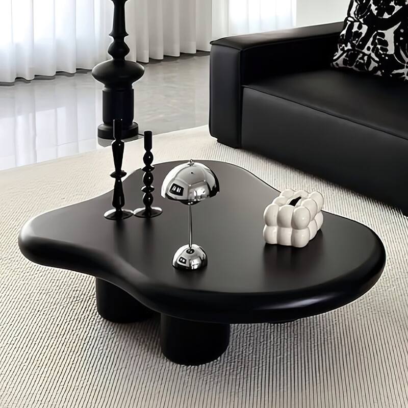 Coffee Table Modern Art Cloud Coffee Table Multi-Layer Solid Wood Durable Simple Assembly Black