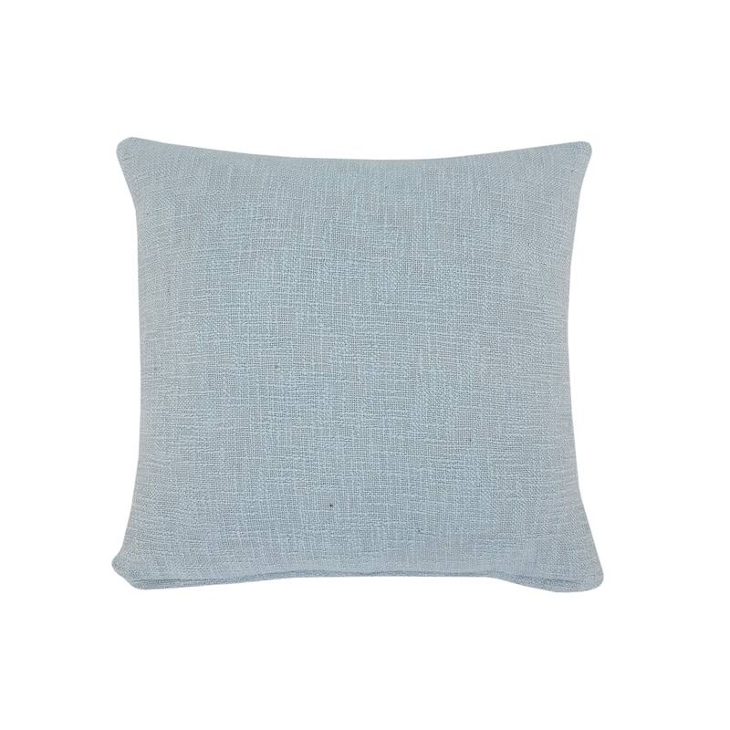 Sevita Guajira Contemporary Textured Sky Blue/White Cotton Throw Pillow