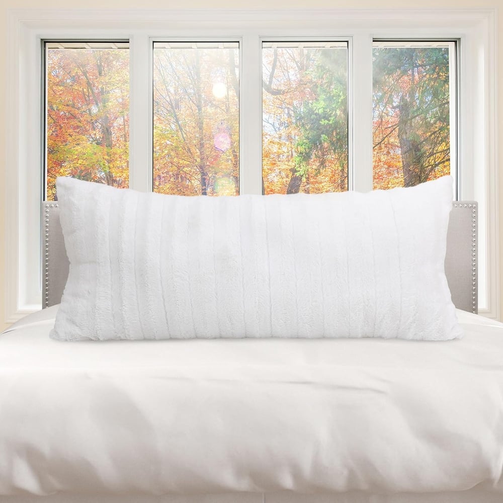 Cheer Collection 18x40 Faux Fur Decorative Throw Pillow