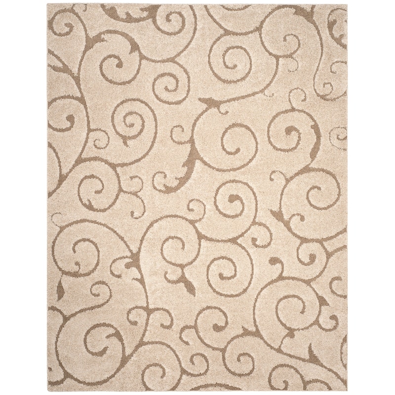 SAFAVIEH Florida Shag Gertrudis / Beige Rug - 8' x 10' - Cream/Beige