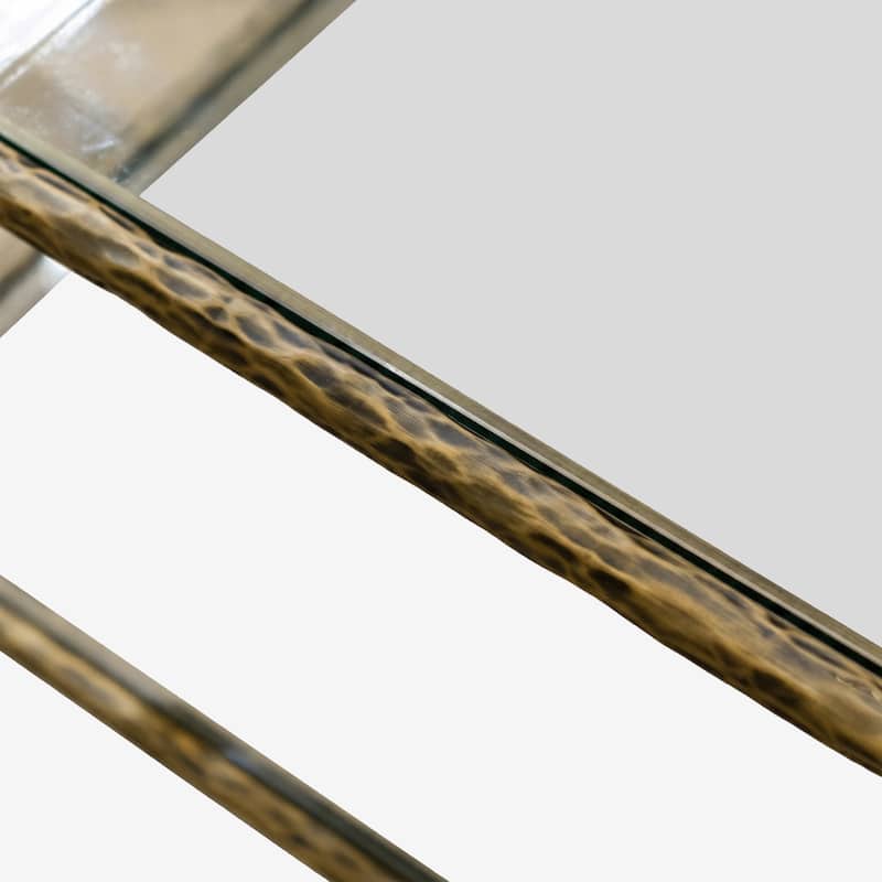 247 Shop At Home Lalia Modern Hammered Metal 1-Shelf End Table