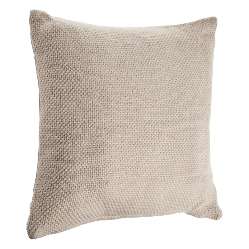 Sevita Natural Light Cream Solid Throw Pillow