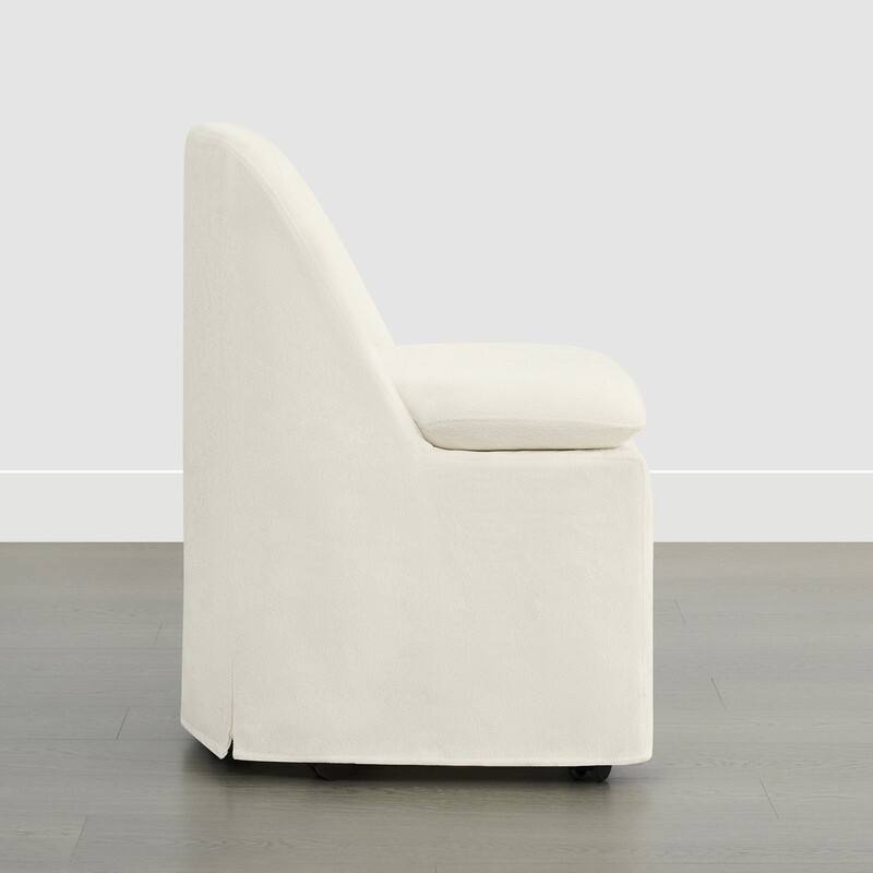 Spruce & Spring Modern Dining Chair with Removable Slipcover and Hidden Casters