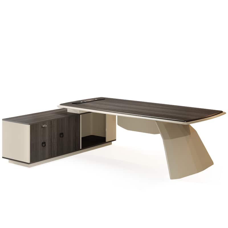 86-Inch Modern Office Executive Desk with Drawers