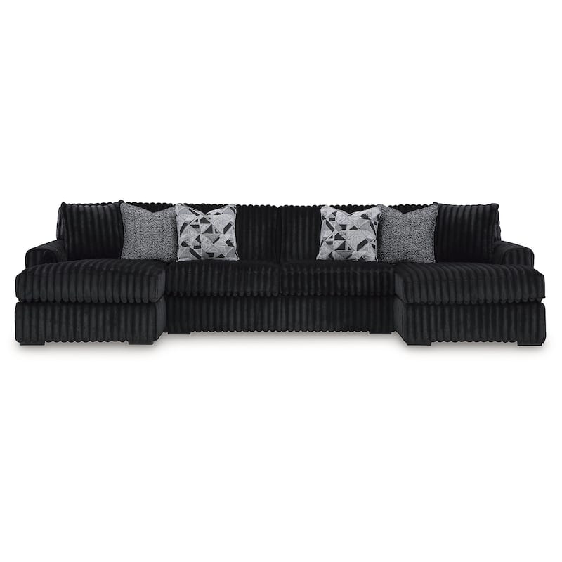 Signature Design by Ashley Midnight-madness 3-Piece Sectional with Chaise - 150" W x 65" D x 40" H