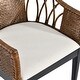 preview thumbnail 5 of 7, Bohemian 18" Seat W Rattan Barrel Arm chair with Upholstered Seat Accent Chair