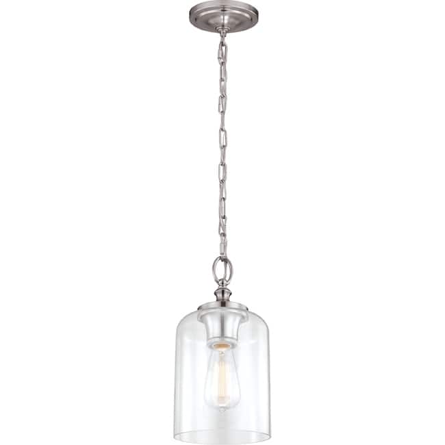 Hounslow Clear Glass Mini Pendant - Brushed Steel